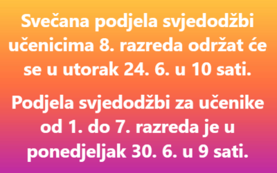 Podjela svjedodžbi